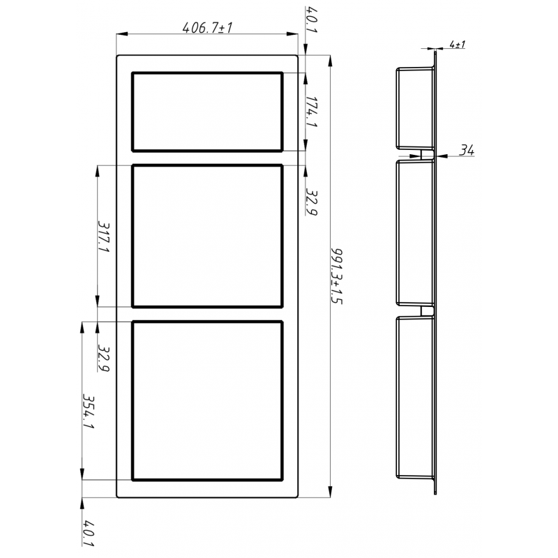 Mexen X-Wall-S SMC-Nischenregal mit Flansch 99,1 x 40,7 cm, weiß - 1901994109