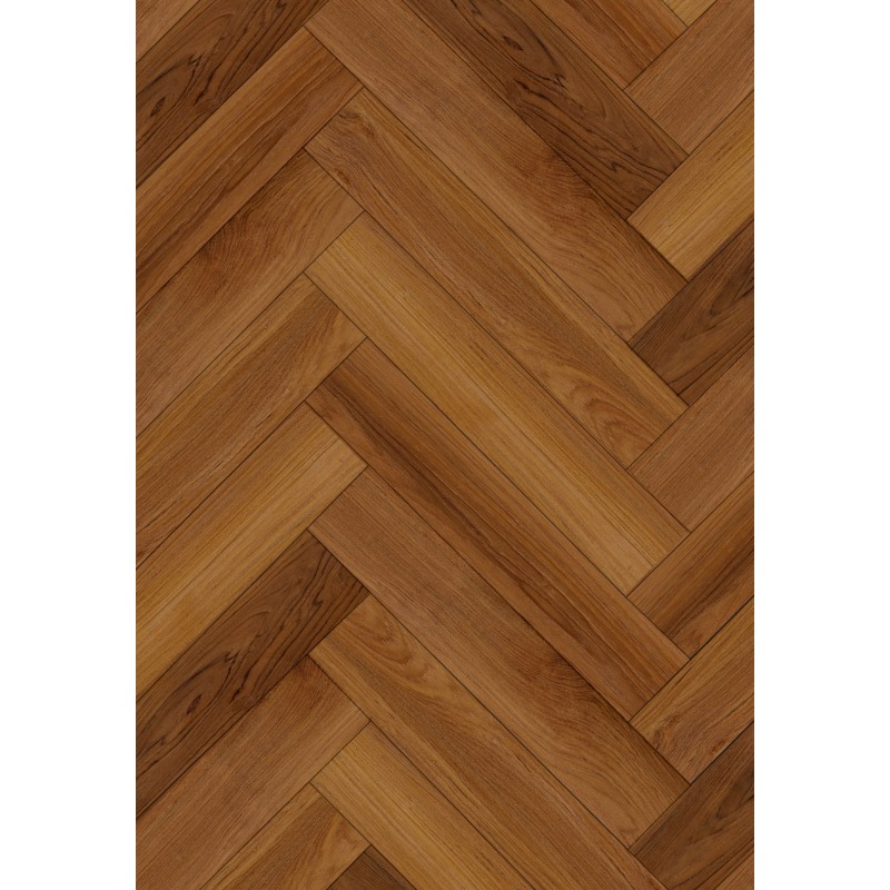 Mexen Lubbock  Vinylplatten Fischgrät 635 x 127 mm SPC 6,5 mm, IPEX Unterlage 1,5 mm, 4 V-Fuge, Teak