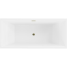 Mexen Vigo freistehende Badewanne 178,5 x 80 cm, weiß, Überlauf gold - 51251788000-50