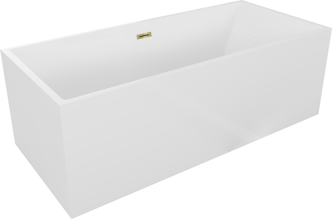 Mexen Vigo freistehende Badewanne 178,5 x 80 cm, weiß, Überlauf gold - 51251788000-50