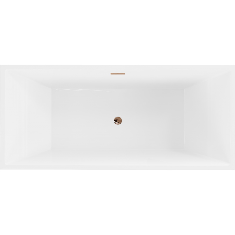 Mexen Vigo freistehende Badewanne 178,5 x 80 cm, weiß, Überlauf Roségold - 51251788000-60