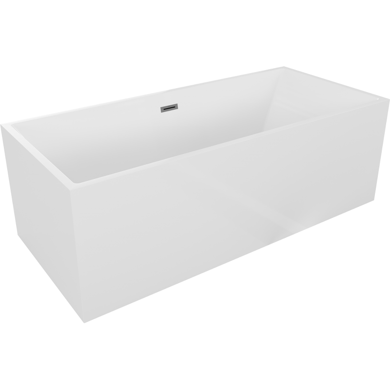 Mexen Vigo freistehende Badewanne 178,5 x 80 cm, weiß, Überlauf Gun Metal - 51251788000-95