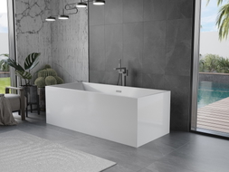 Mexen Vigo freistehende Badewanne 178,5 x 80 cm, weiß, Überlauf Gun Metal - 51251788000-95