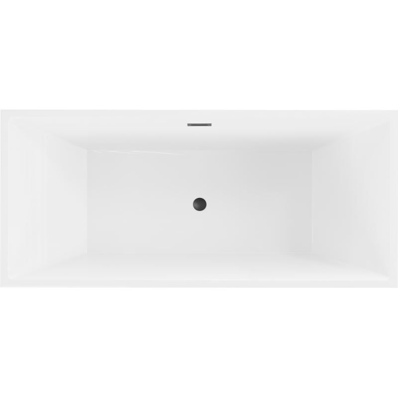 Mexen Vigo freistehende Badewanne 178,5 x 80 cm, weiß, schwarzer Überlauf - 51251788000-70