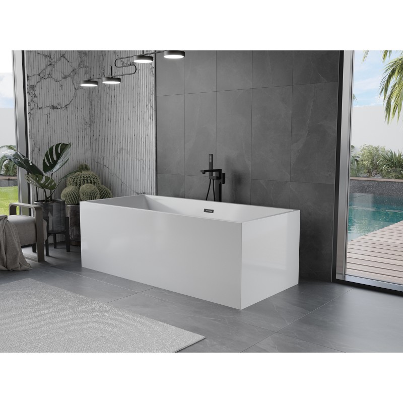 Mexen Vigo freistehende Badewanne 178,5 x 80 cm, weiß, schwarzer Überlauf - 51251788000-70