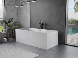 Mexen Vigo freistehende Badewanne 178,5 x 80 cm, weiß, schwarzer Überlauf - 51251788000-70