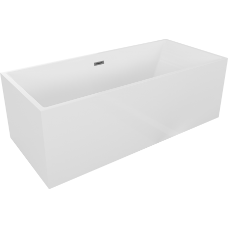 Mexen Vigo freistehende Badewanne 178,5 x 80 cm, weiß, Überlauf gun gray gebürstet - 51251788000-66