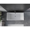 Mexen Vigo freistehende Badewanne 178,5 x 80 cm, weiß, Überlauf gun gray gebürstet - 51251788000-66