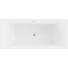 Mexen Vigo freistehende Badewanne 178,5 x 80 cm, weiß/schwarz, Überlauf gold gebürstet - 51251788075-55