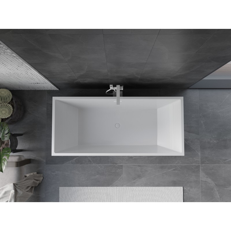 Mexen Vigo freistehende Badewanne 178,5 x 80 cm, weiß/schwarz, weißer Überlauf - 51251788075-20