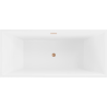 Mexen Vigo freistehende Badewanne 178,5 x 80 cm, weiß/schwarz, Überlauf gebürstetes Kupfer - 51251788075-65