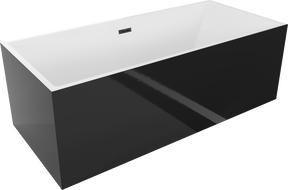 Mexen Vigo freistehende Badewanne 178,5 x 80 cm, weiß/schwarz, schwarzer Überlauf - 51251788075-70