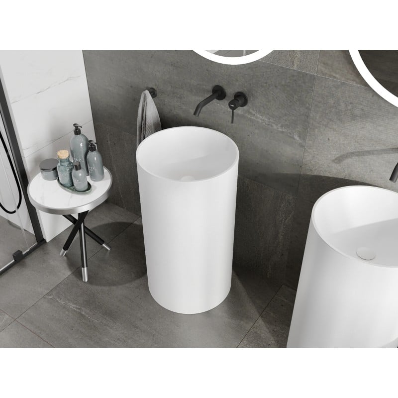 Mexen Ajax-01 freistehendes Waschbecken aus Konglomerat 45 x 45 cm, weiß matt - 26504500