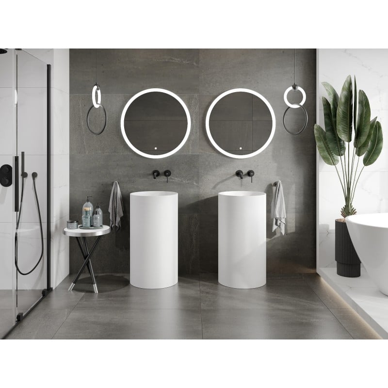 Mexen Ajax-01 freistehendes Waschbecken aus Konglomerat 45 x 45 cm, weiß matt - 26504500