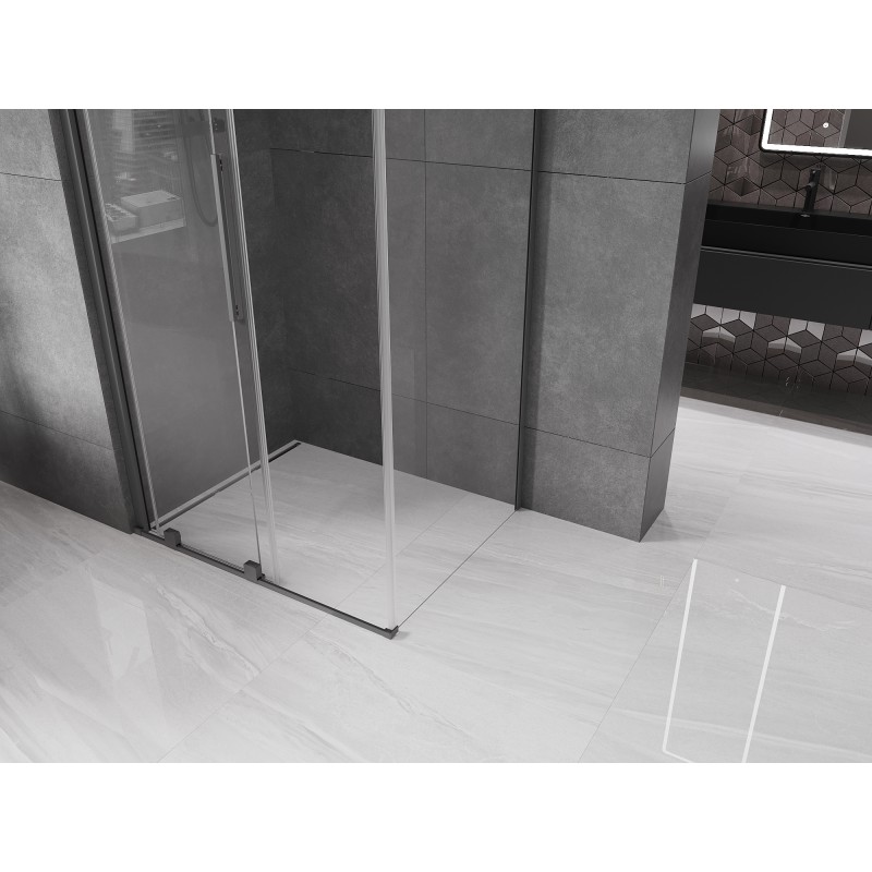 Mexen Velar Duschkabine Schiebetür 90 x 85 cm, transparent, Gun Metal - 871-090-085-01-95
