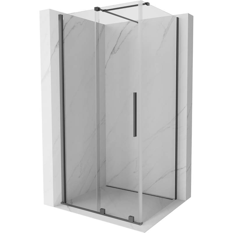 Mexen Velar Schiebedusche 100 x 120 cm, transparent, Gun Metal - 871-100-120-01-95