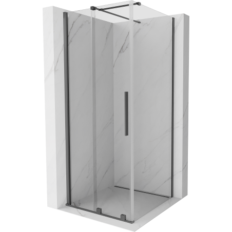Mexen Velar Duschkabine, Schiebetür 100 x 100 cm, transparent, Gun Metal - 871-100-100-01-95