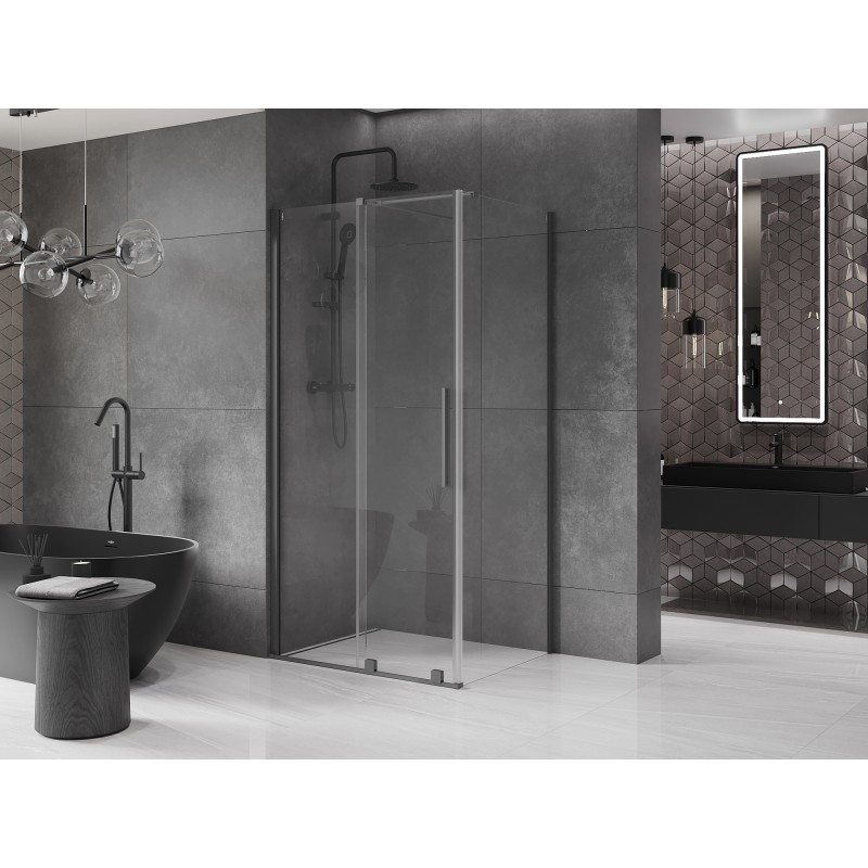 Mexen Velar Schiebeduschkabine 100 x 110 cm, transparent, Gun Metal - 871-100-110-01-95