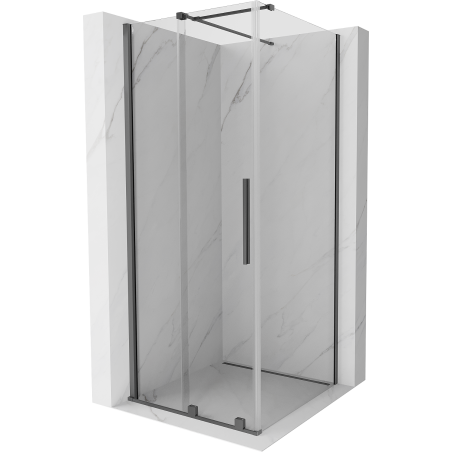 Mexen Velar Duschkabine Schiebetür 110 x 110 cm, transparent, Gun Metal - 871-110-110-01-95