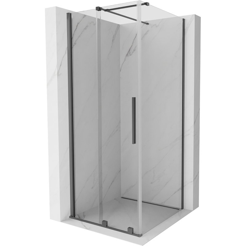 Mexen Velar verschiebbare Duschkabine 120 x 120 cm, transparent, Gun Metal - 871-120-120-01-95