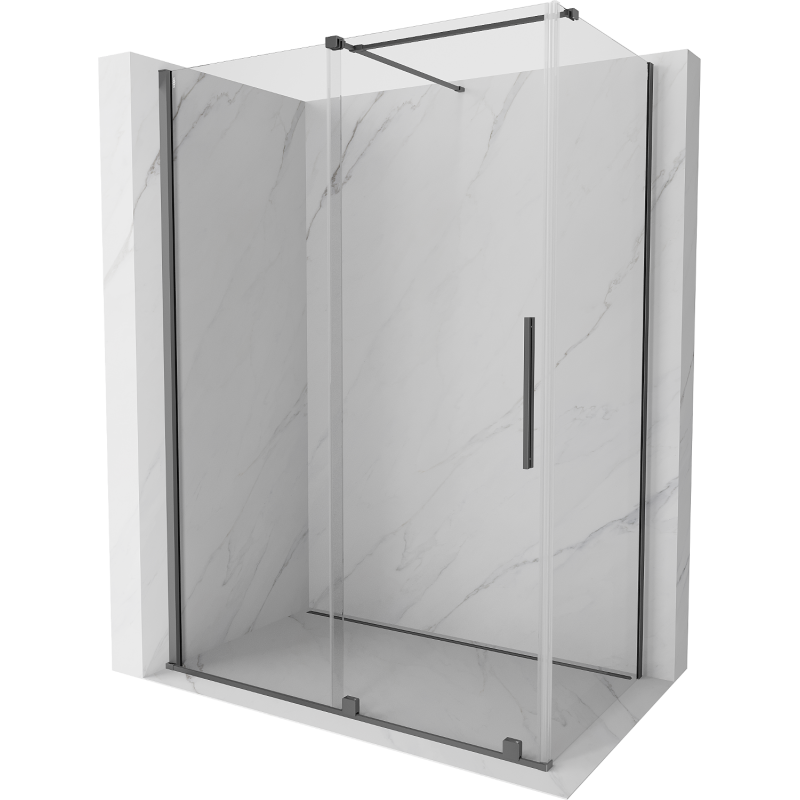 Mexen Velar Schiebeduschkabine 140 x 85 cm, transparent, Gun Metal - 871-140-085-01-95