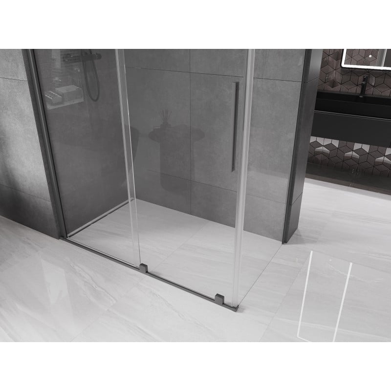 Mexen Velar Schiebeduschkabine 140 x 85 cm, transparent, Gun Metal - 871-140-085-01-95