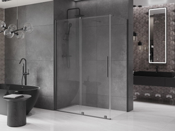 Mexen Velar verschiebbare Duschkabine 150 x 75 cm, transparent, Gunmetal - 871-150-075-01-95