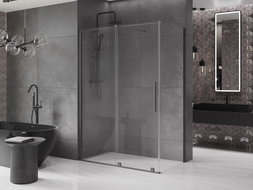 Mexen Velar Duschkabine, Schiebetür 150 x 90 cm, transparent, Gun Metal - 871-150-090-01-95