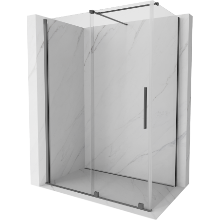 Mexen Velar Duschkabine Schiebetür 160 x 70 cm, transparent, Gun Metal - 871-160-070-01-95