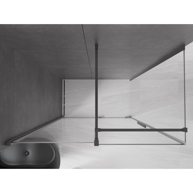 Mexen Velar Duschkabine Schiebetür 160 x 75 cm, transparent, Gun Metal - 871-160-075-01-95