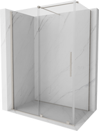 Mexen Velar Duschkabine schiebbar 160 x 80 cm, transparent, gebürsteter Nickel - 871-160-080-01-97