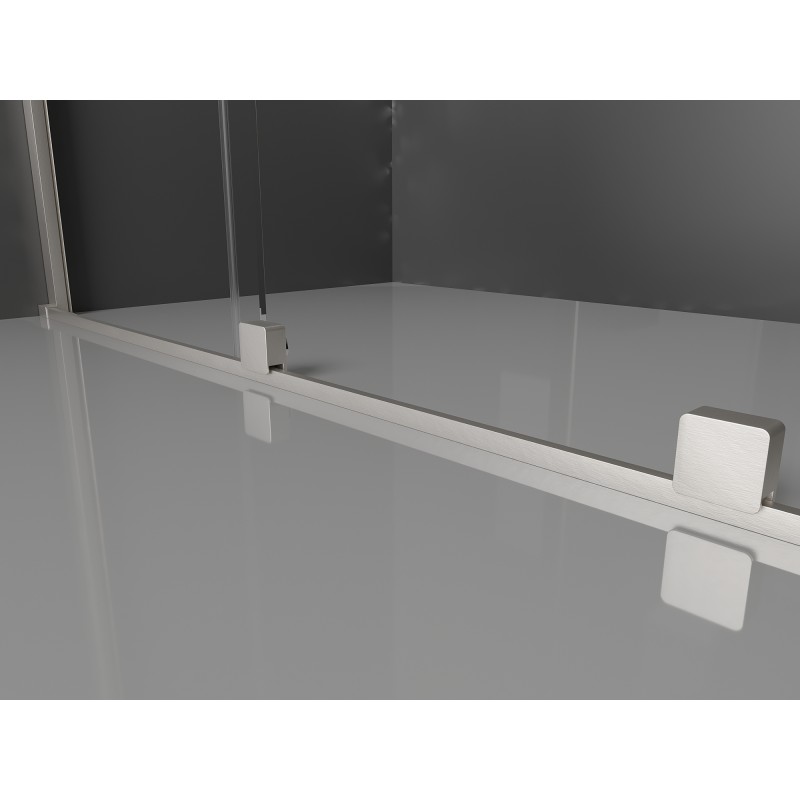Mexen Velar Duschkabine Schiebetür 160 x 90 cm, transparent, gebürsteter Nickel - 871-160-090-01-97