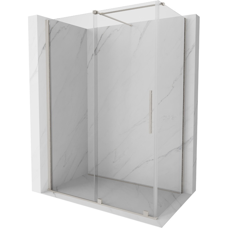 Mexen Velar Schiebedusche 140 x 70 cm, transparent, gebürsteter Nickel - 871-140-070-01-97