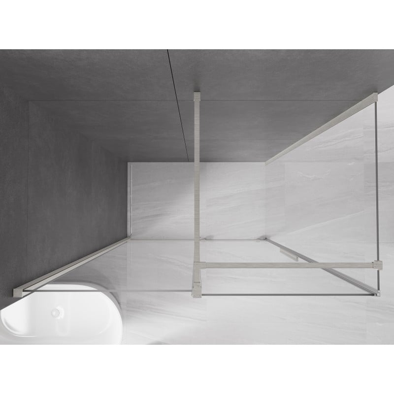 Mexen Velar Duschkabine zum Schieben 130 x 70 cm, transparent, gebürsteter Nickel - 871-130-070-01-97
