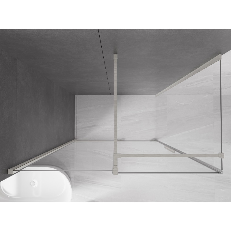 Mexen Velar Schiebedusche 140 x 70 cm, transparent, gebürsteter Nickel - 871-140-070-01-97