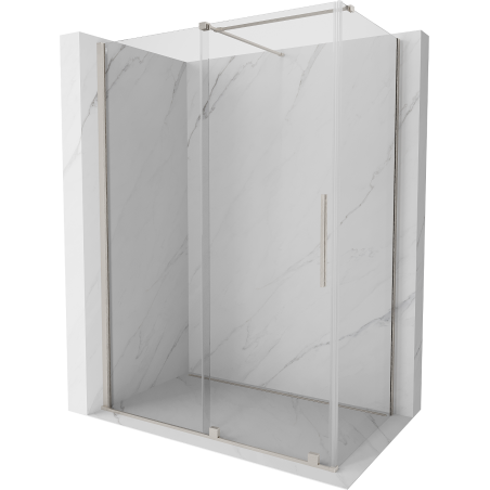 Mexen Velar Duschkabine Schiebetür 150 x 75 cm, transparent, gebürsteter Nickel - 871-150-075-01-97