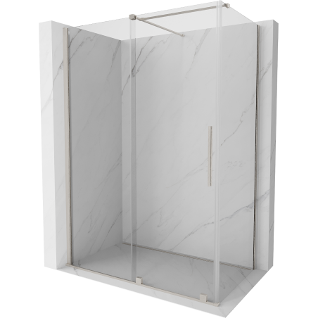 Mexen Velar Duschkabine verschiebbar 150 x 90 cm, transparent, gebürsteter Nickel - 871-150-090-01-97