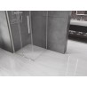 Mexen Velar Duschkabine verschiebbar 90 x 90 cm, transparent, gebürsteter Nickel - 871-090-090-01-97