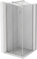 Mexen Velar Duschkabine, schiebbar 100 x 100 cm, transparent, gebürstetes Nickel - 871-100-100-01-97