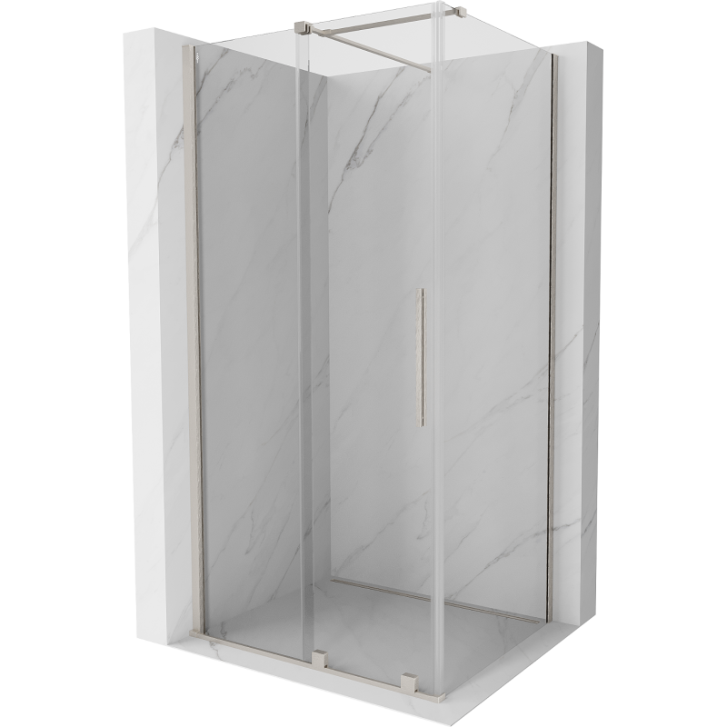 Mexen Velar Schiebeduschkabine 100 x 120 cm, transparent, gebürsteter Nickel - 871-100-120-01-97