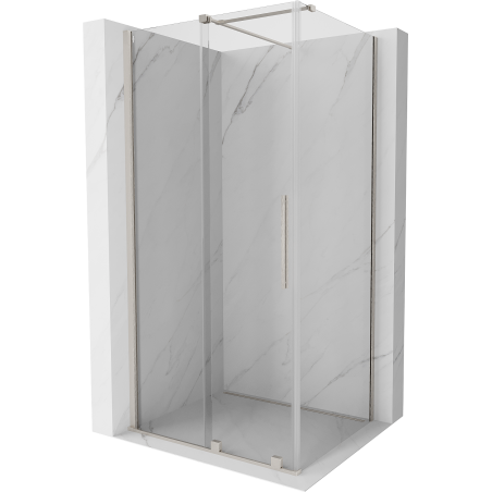 Mexen Velar Schiebeduschkabine 100 x 120 cm, transparent, gebürsteter Nickel - 871-100-120-01-97