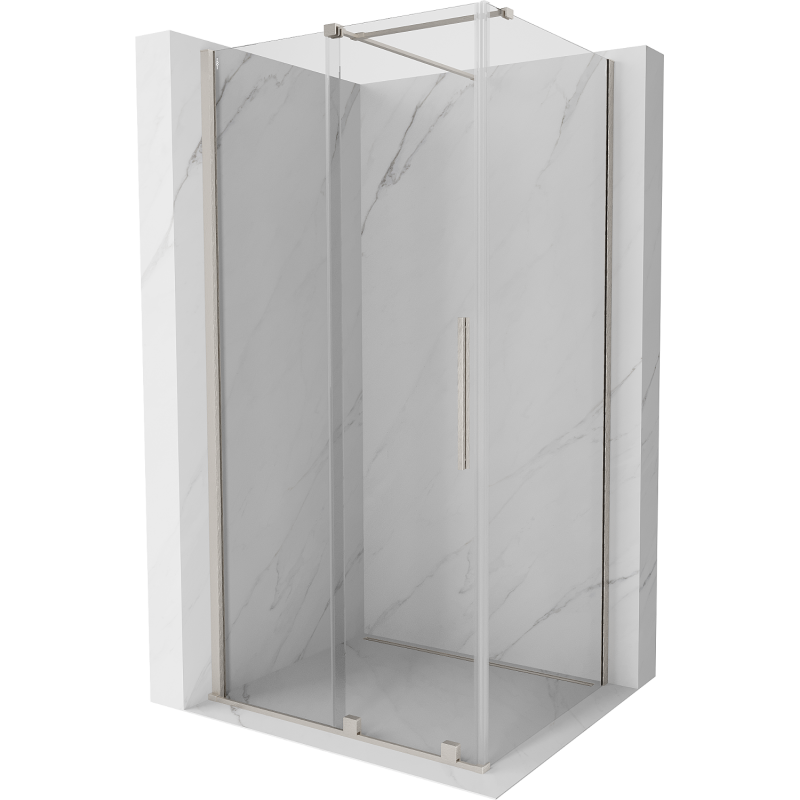 Mexen Velar Schiebetür-Duschkabine 100 x 75 cm, transparent, gebürstetes Nickel - 871-100-075-01-97