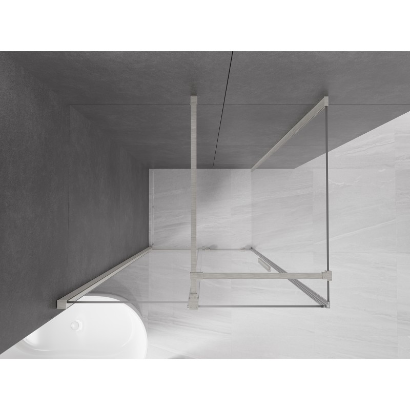 Mexen Velar Schiebetür-Duschkabine 100 x 75 cm, transparent, gebürstetes Nickel - 871-100-075-01-97