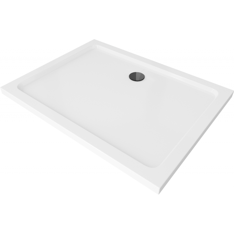Mexen Flat Rechteckige Duschwanne Slim 110 x 100 cm, weiß, schwarzer Siphon - 40101011B