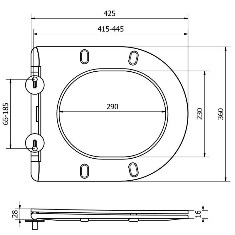 Mexen Slim-Absenkautomatik-Sitz, Duroplast, dunkelgrau matt - 39740071