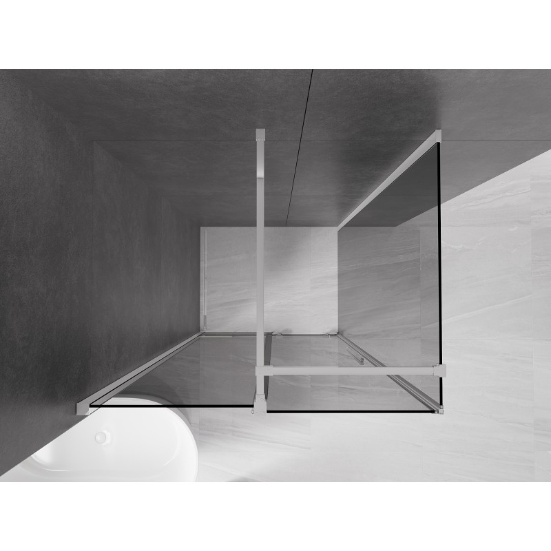 Mexen Velar Duschkabine Schiebetür 100 x 80 cm, Graphit, Chrom - 871-100-080-41-01