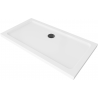 Mexen Flat Rechteckige Duschwanne Slim 140 x 70 cm, Weiß, Schwarzer Siphon - 40107014B