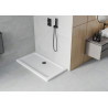Mexen Flat rechteckige Duschwanne Slim 130 x 70 cm, weiß, schwarzer Siphon - 40107013B