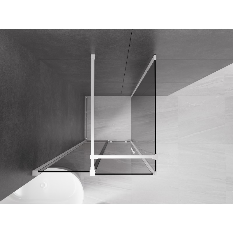 Mexen Velar Duschkabine Schiebetür 120 x 120 cm, Graphit, Weiß - 871-120-120-41-20