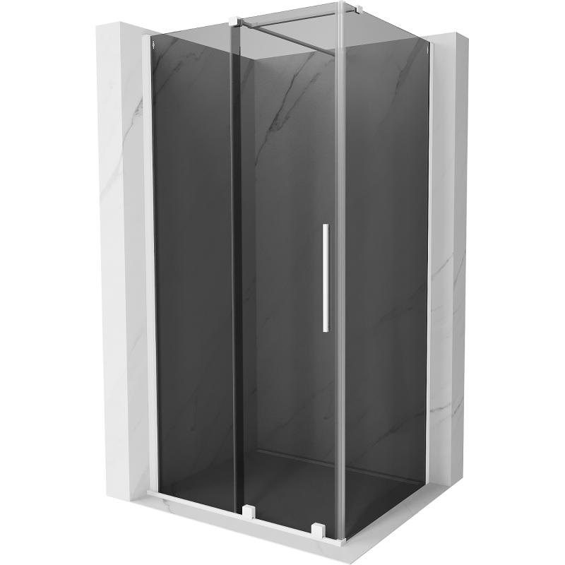 Mexen Velar Duschkabine Schiebetür 130 x 90 cm, Grafit, Weiß - 871-130-090-41-20